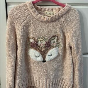 btween Blush Fox Embroidered Sweater